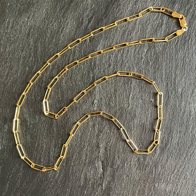 14K Yellow Gold Paper Clip Chain