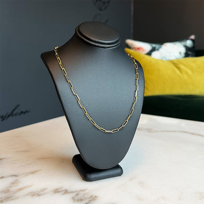 14K Yellow Gold Paper Clip Chain