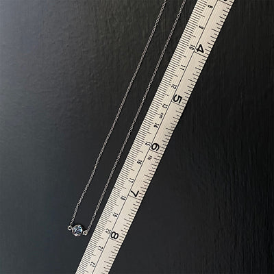 Aquamarine Floating Pendant in 14K White Gold