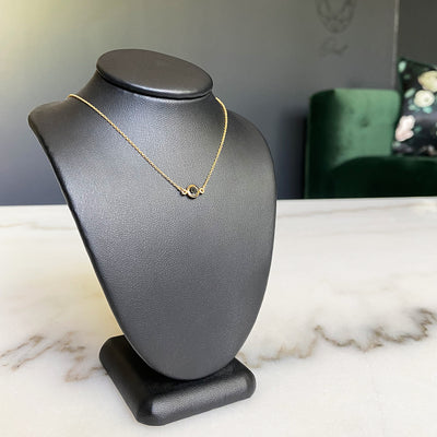 Black Diamond Floating Pendant in 14K Yellow Gold