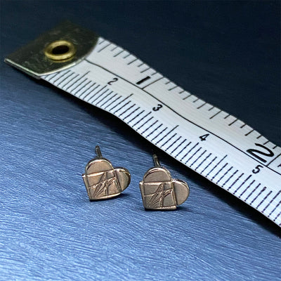 Classic Modern Love Studs in 14K Rose Gold