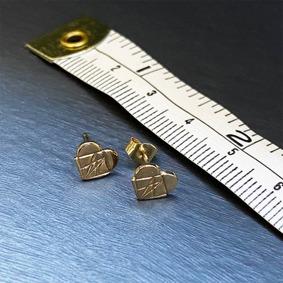 Classic Modern Love Studs in 14K Yellow Gold