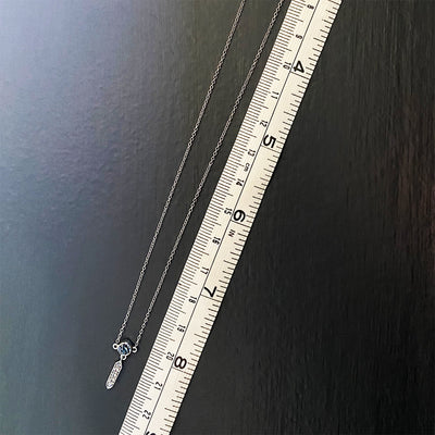 Montana Blue Sapphire and Diamond Necktie Pendant in 10K White Gold