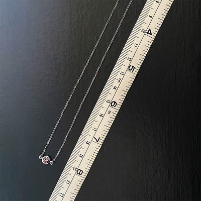 Precious Pink Topaz Floating Pendant in 14K White Gold