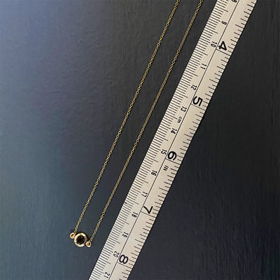 Black Diamond Floating Pendant in 14K Yellow Gold