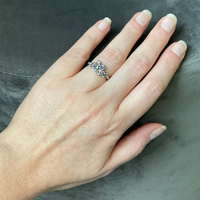 Ice Queen Montana Sapphire and Diamond Cluster Ring in Platinum