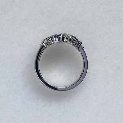 Ice Queen Montana Sapphire and Diamond Cluster Ring in Platinum