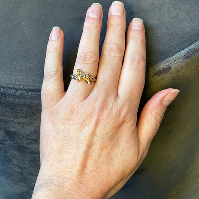 Tropical Bliss Montana Sapphire Chocolate and White Diamond Ring in 14K Yellow Gold