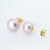 Dusty Rose 10mm Button Freshwater Pearl Earrings in 14K Yellow Gold