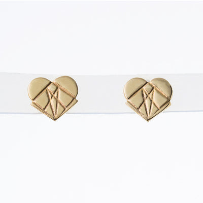 Classic Modern Love Studs in 14K Yellow Gold