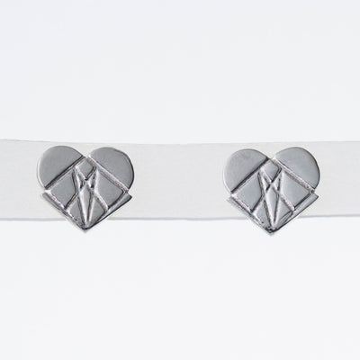 Classic Modern Love Studs in Sterling Silver