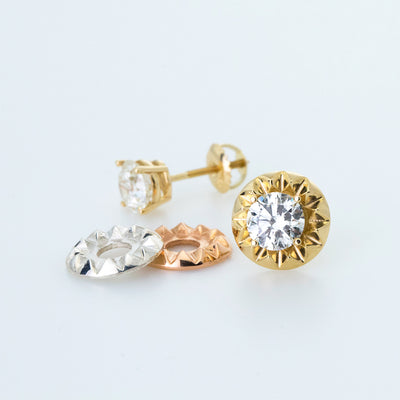 ‘Tender Love’ Stud Earring Jacket in 14K Yellow Gold