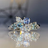 Ice Queen Montana Sapphire and Diamond Cluster Ring in Platinum