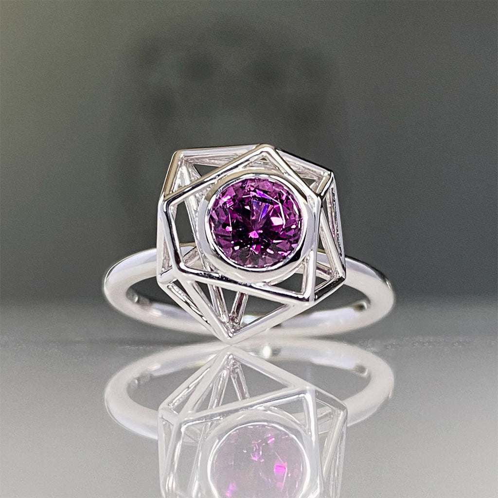 Instant Crush with Purple Garnet Ring in 14K White Gold