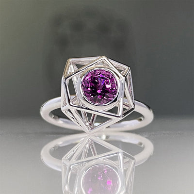 Instant Crush with Purple Garnet Ring in 14K White Gold