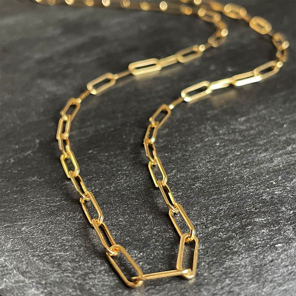14K Yellow Gold Paper Clip Chain