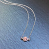 Precious Pink Topaz Floating Pendant in 14K White Gold