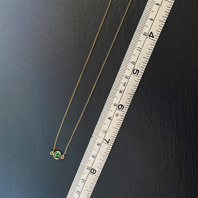 Tsavorite Garnet Floating Pendant in 14K Yellow Gold