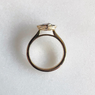 ‘Eclipse’ Oval Diamond Ring in 14K Yellow Gold