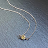 Pale Yellow Sapphire Floating Pendant in 14K White Gold
