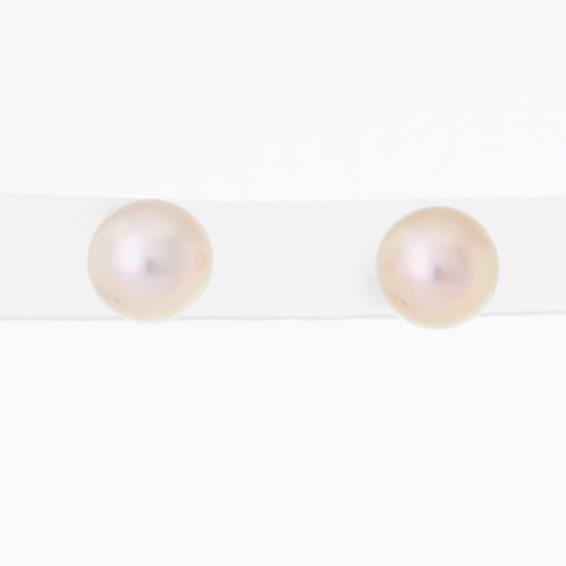 Pink Classic 6mm Freshwater Pearl Studs in 14K Yellow Gold