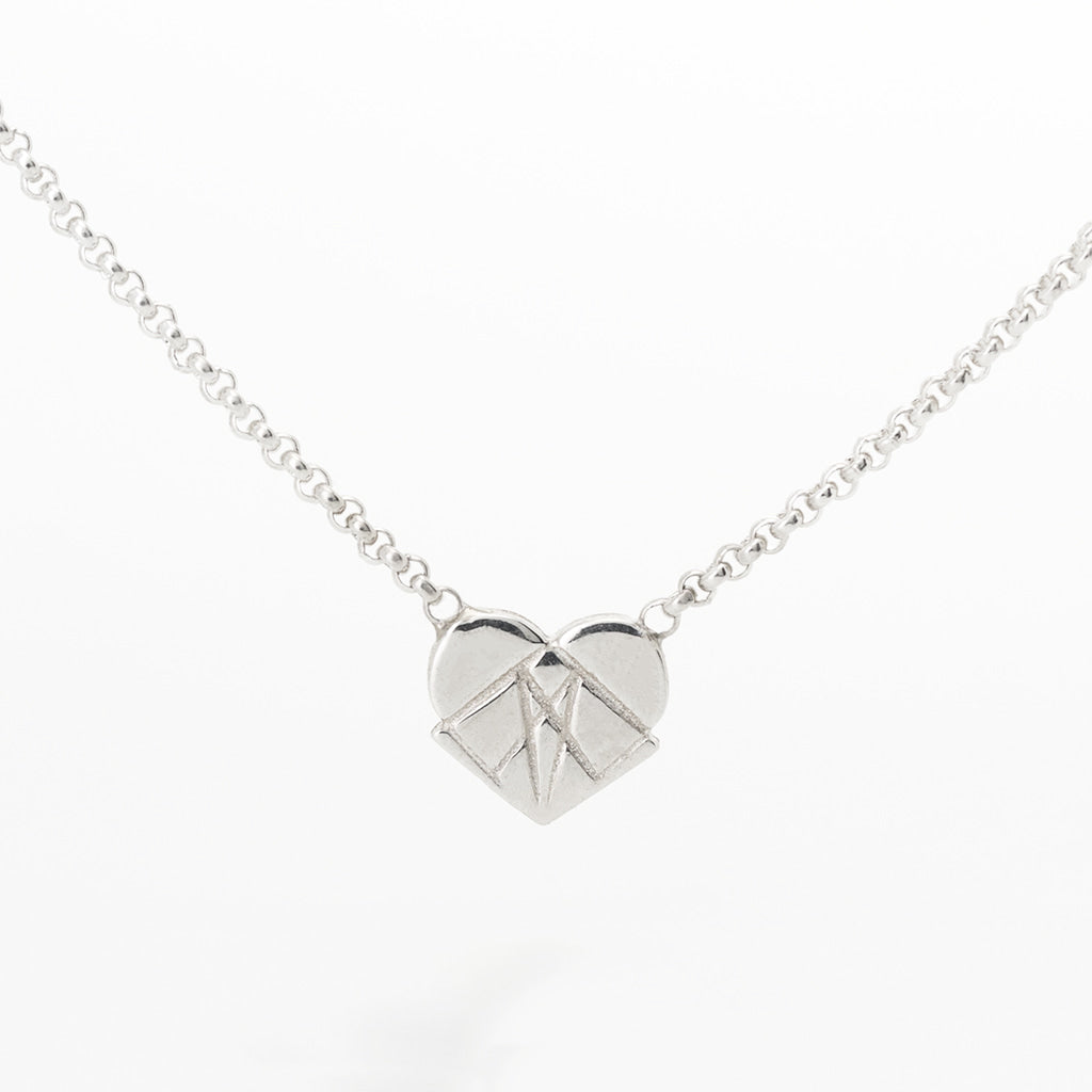 Modern Love Floating Heart Pendant in Sterling Silver
