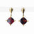 ‘Tender Love’ Drop Earrings with Cushion Cut Red Garnet in 18K Yellow Gold