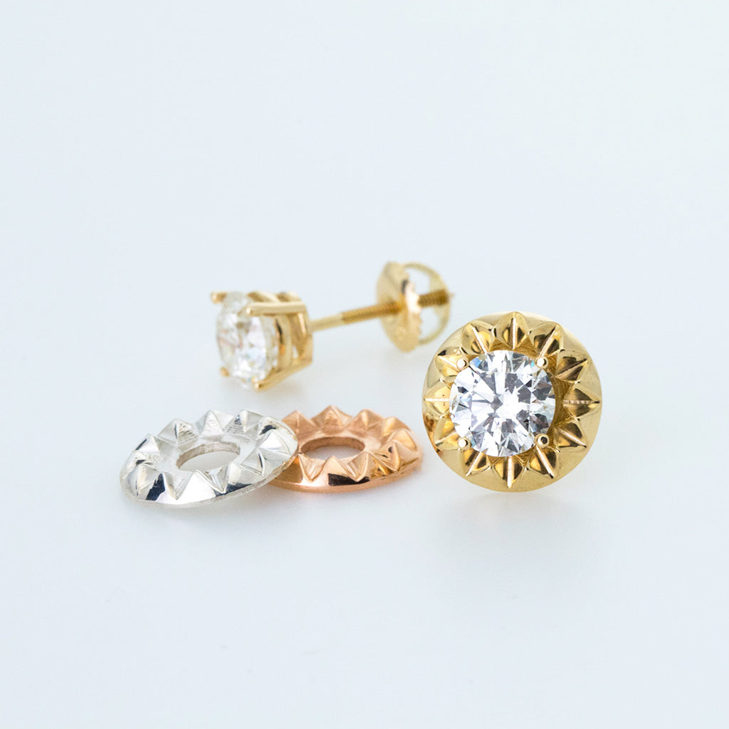 ‘Tender Love’ Stud Earring Jacket in 14K Yellow Gold